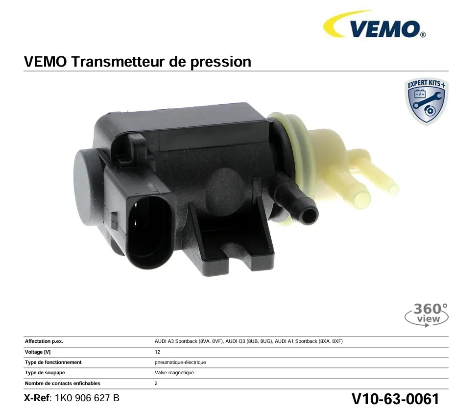 VEMO V10-63-0061 TRANSMETTEUR DE PRESSION