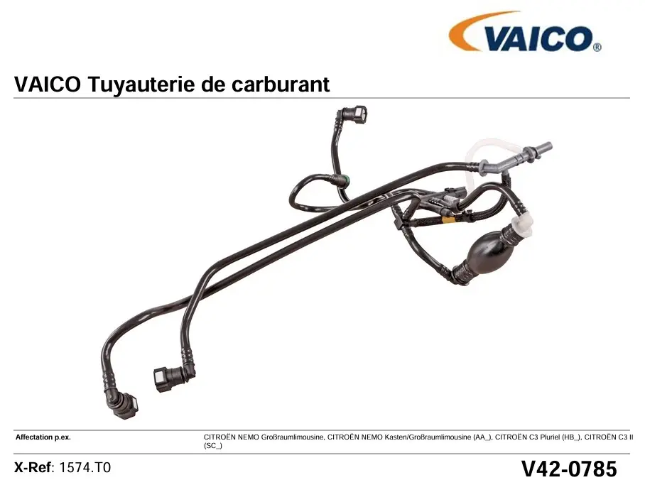 VAICO V42-0785 TUYAUTERIE DE CARBURANT