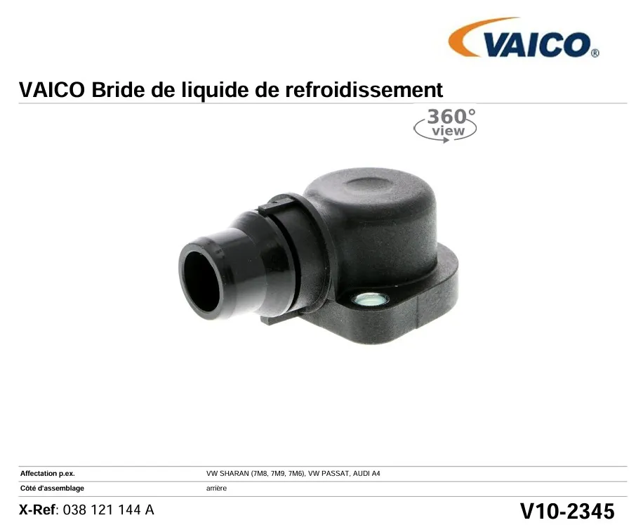 VAICO V10-2345 BRIDE DE LIQUIDE DE REFROIDISSEMENT