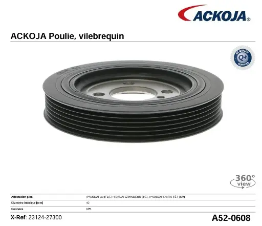ACKOJA A52-0608 POULIE VILEBREQUIN