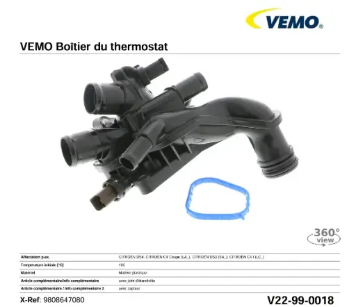VEMO V22-99-0018 BOITIER DE THERMOSTAT