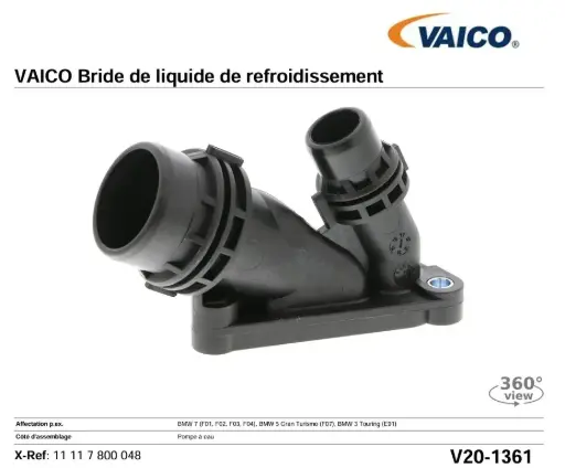 VAICO V20-1361 BRIDE DE LIQUIDE DE REFROIDISSEMENT